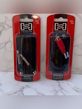 Lot of 2: Hosa YRA-154 Stereo Breakout Adapter GPR-101 RCA Female to 1/4” TS
